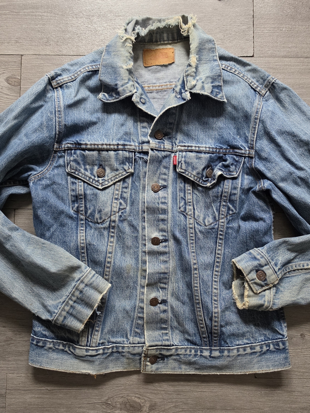 Vintage Levi's Type III Denim Trucker Jean Jacket 1970s 71205 0217 Size 42 L